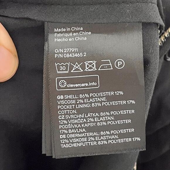 H&M Women's Skinny Fit Suit Pants Size 26 Houndstooth Plaid Beige Woven Trousers - Picture 10 of 10